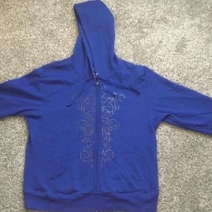 Zip up Royal Blue hoodie,  sz ex lg